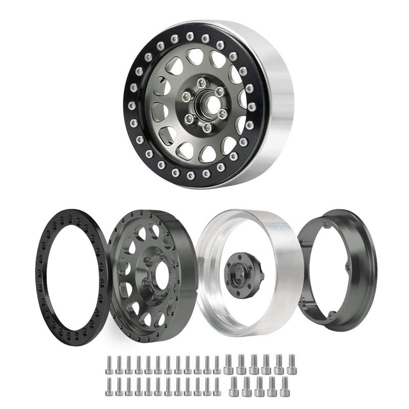 RCLIONS 4PCS Aluminum 2.2" Beadlock Wheels Rims for 1/10 RC Rock Crawler Car Axial Wraith SCX10 SCX10-II TRX4 - Image 5